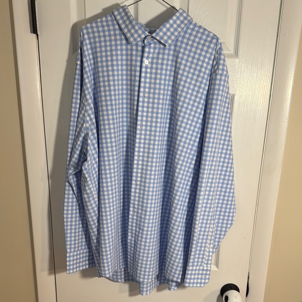 Mizzen+Main Power Blue Checkered Men's Shirt XXL Classic Fit EUC